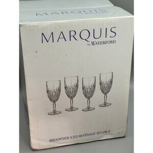 Marquis by Waterford Brookside Iced Tea Beverage Glasses Set of 4 NEW